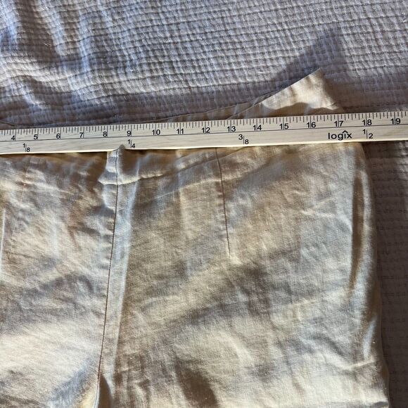 Nikki Valenti Irish Linen Top Pants Set Womens Sz. 16 Embroidered Tan Lagenlook - Picture 15 of 16